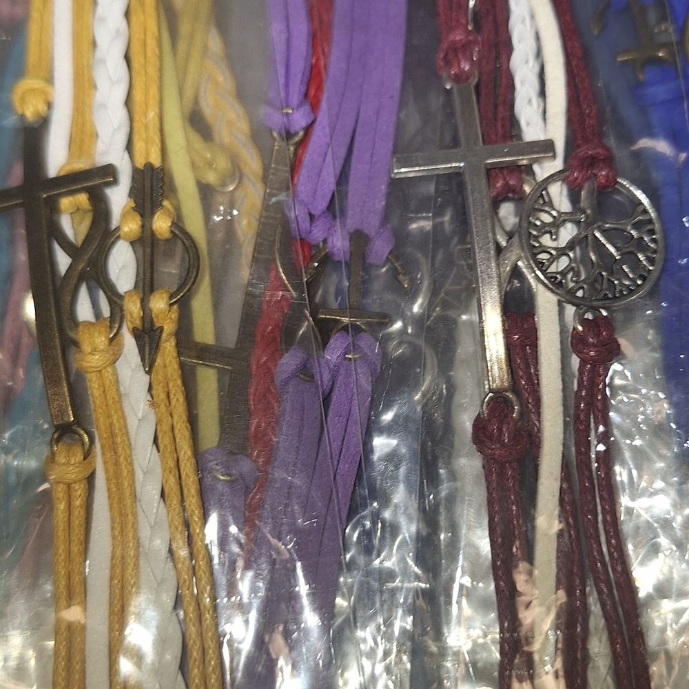 Boho Multi-Strand Leather Charm Bracelet -